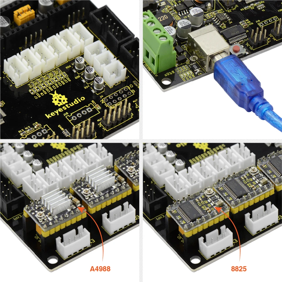 Keyestudio 3D MKS Gen V1.4 Printer Motherboard Control Board(Black