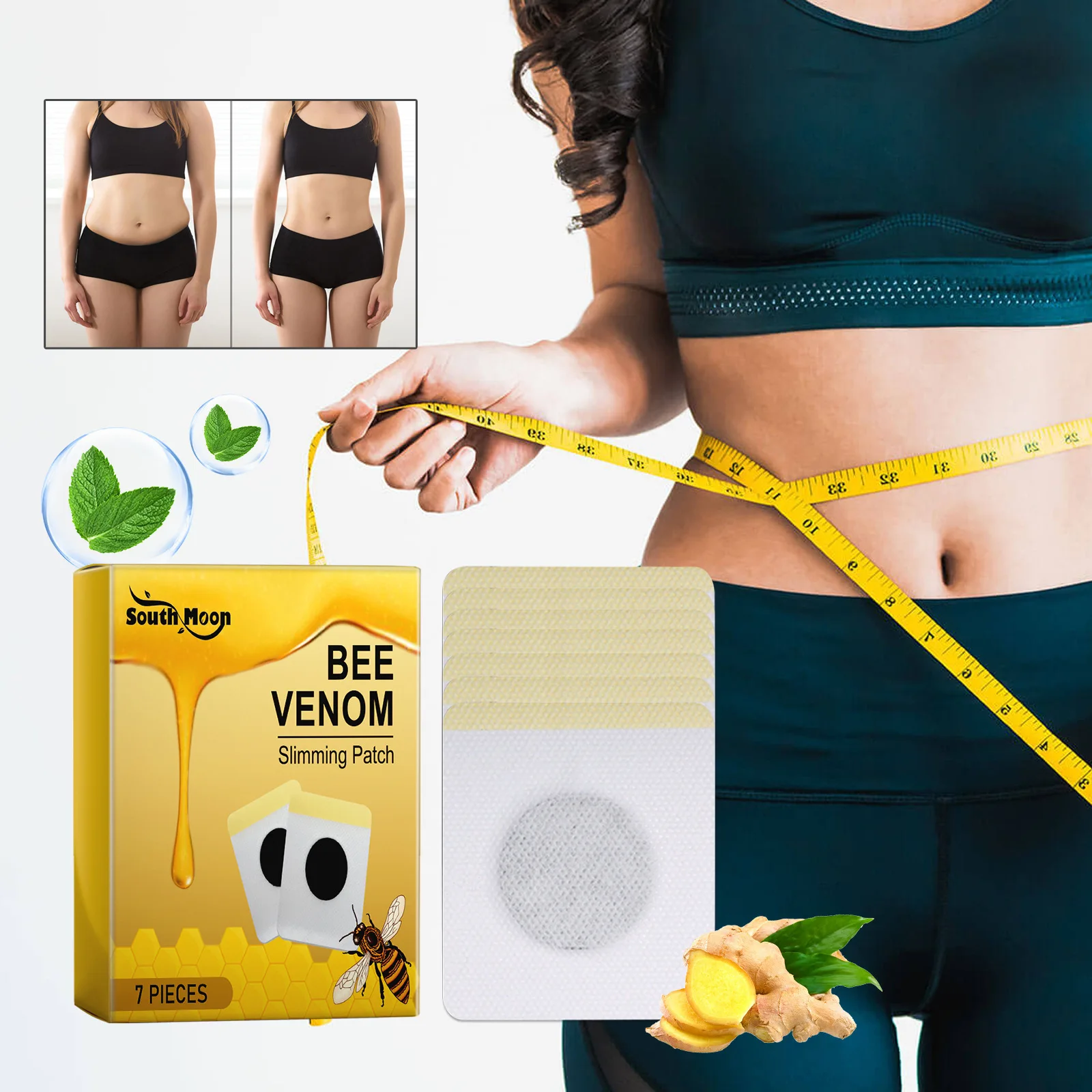 Bee Venom Patch Fast Burning Slimming Patch Improve Stomach Fat Effective Detox Stickers for Female Male Body Care Bajar De Peso