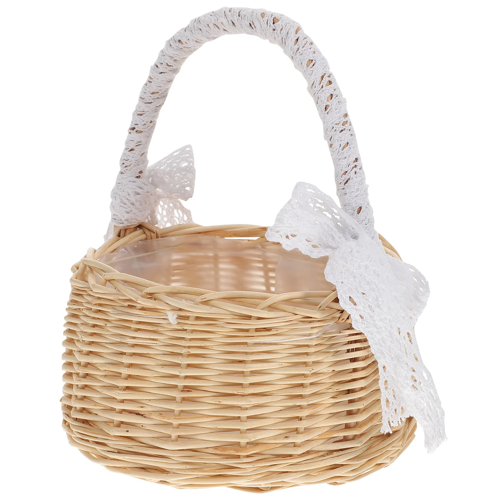 

1Pcs Rattan Woven Basket Natural Handmade Flower Storage Container for Home Decor Modern Farmhouse Artificial Fresh Flowers