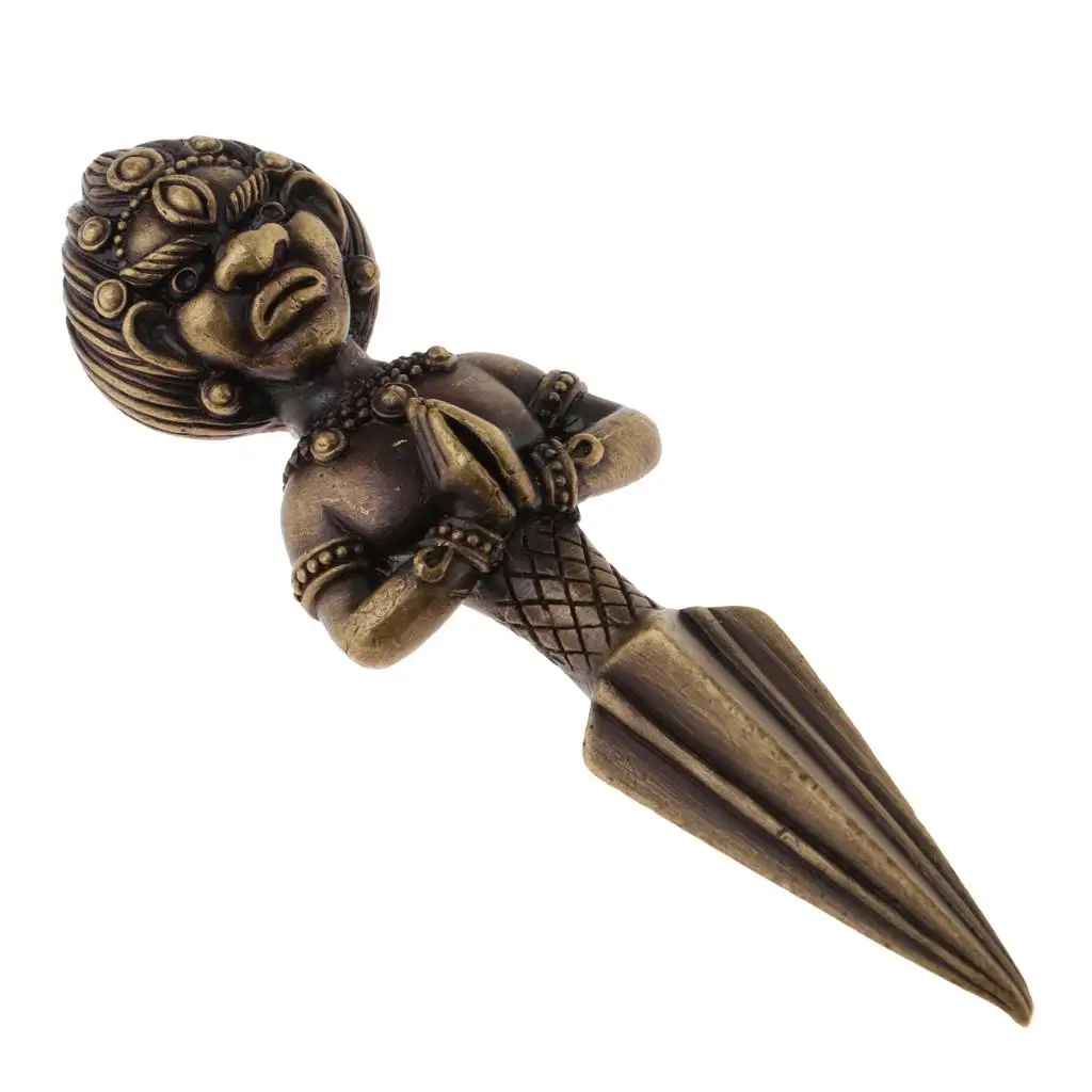 Tibetan Buddhist Vajra Copper Phurba Pendant Handmade Dorje Amulet Exorcism Pestle for Meditation Decor