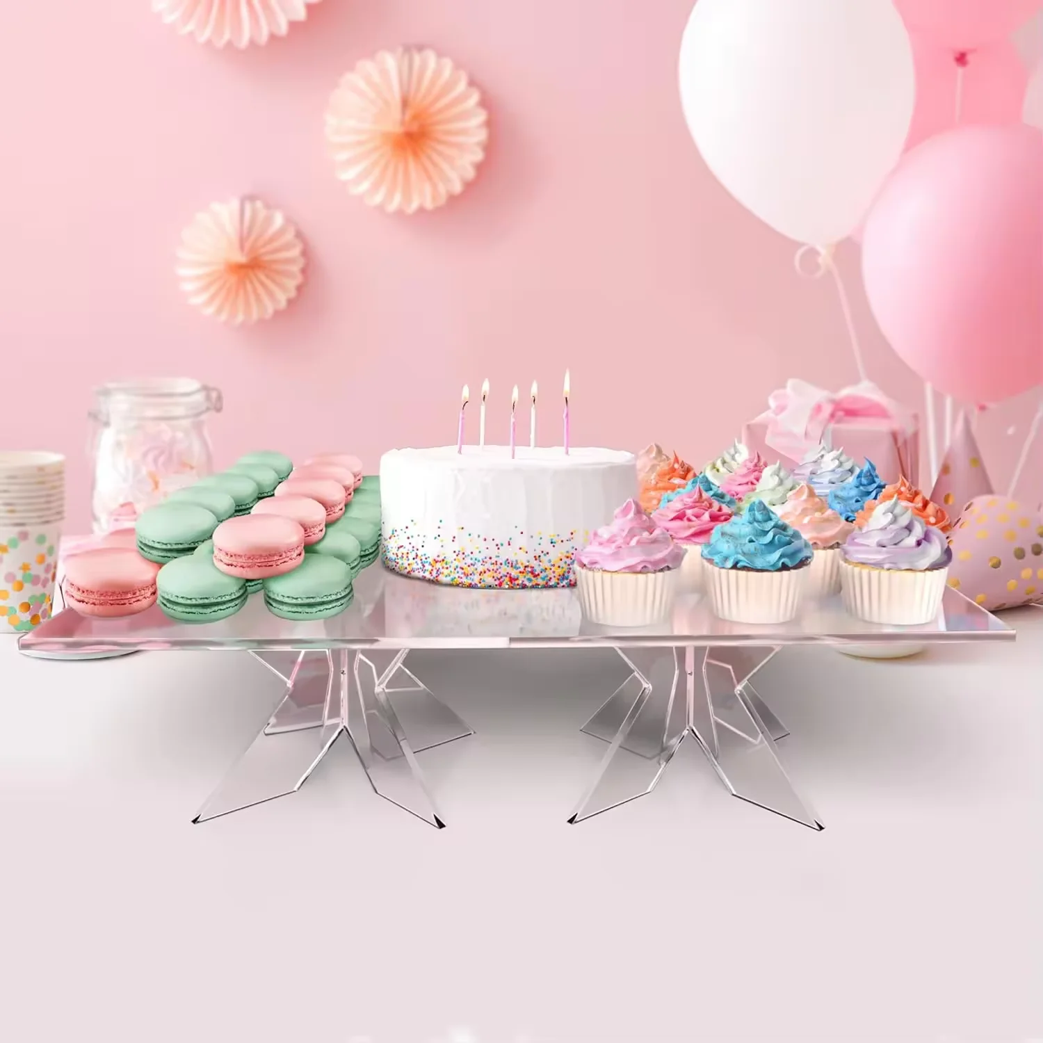 Acrylic Cupcake & Pastry Display Stand For Wedding & Party Buffet Serving Tray Riser Restaurant & Hotel Supplies