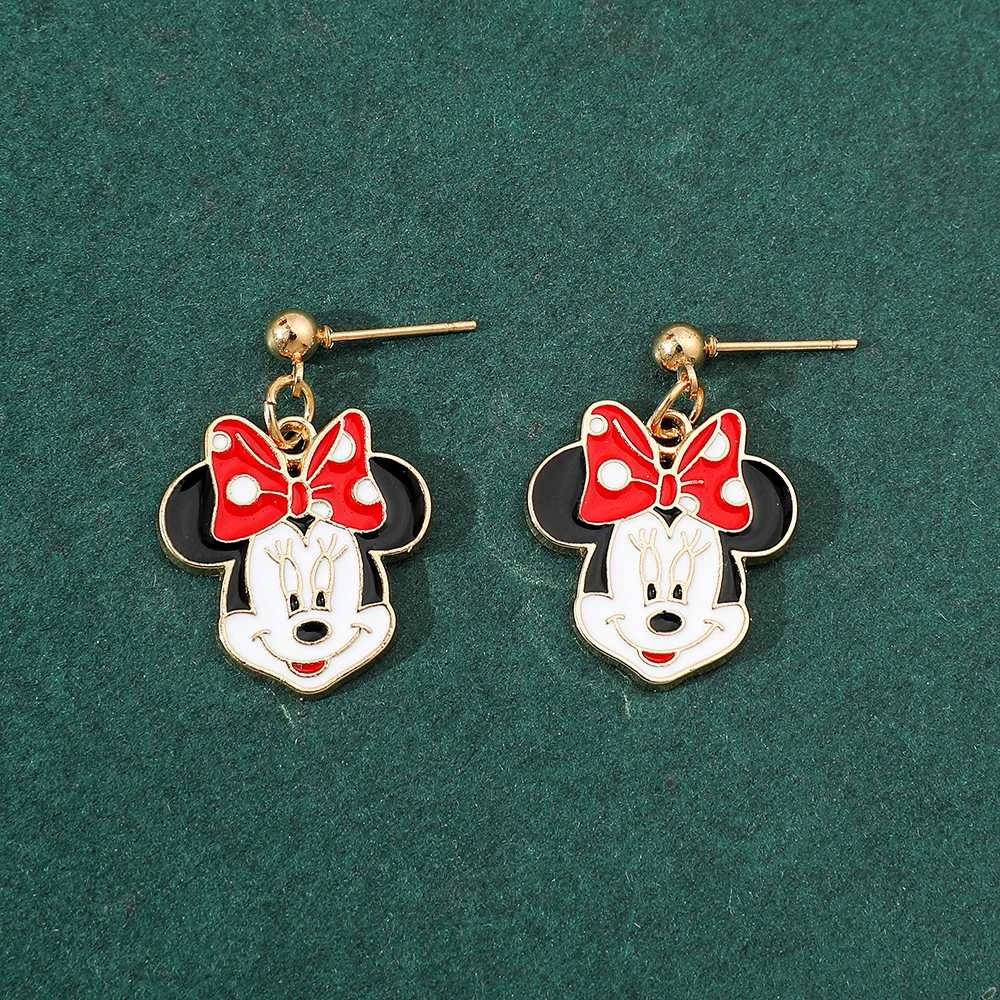 Cartoon Minnie Earrings for Women, Ear Stud Piercing, Jewelry Accessories, Girl Gift