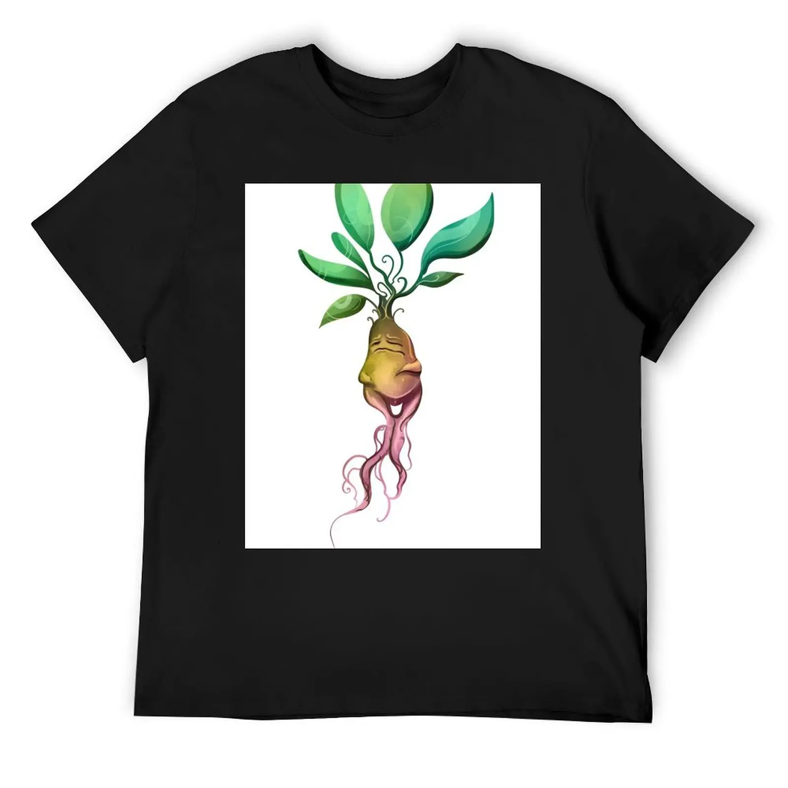 Мужская футболка Mandrake Root, винтажная рубашка в стиле аниме, одежда в стиле аниме, мужская одежда, топы, рубашки для мужчин