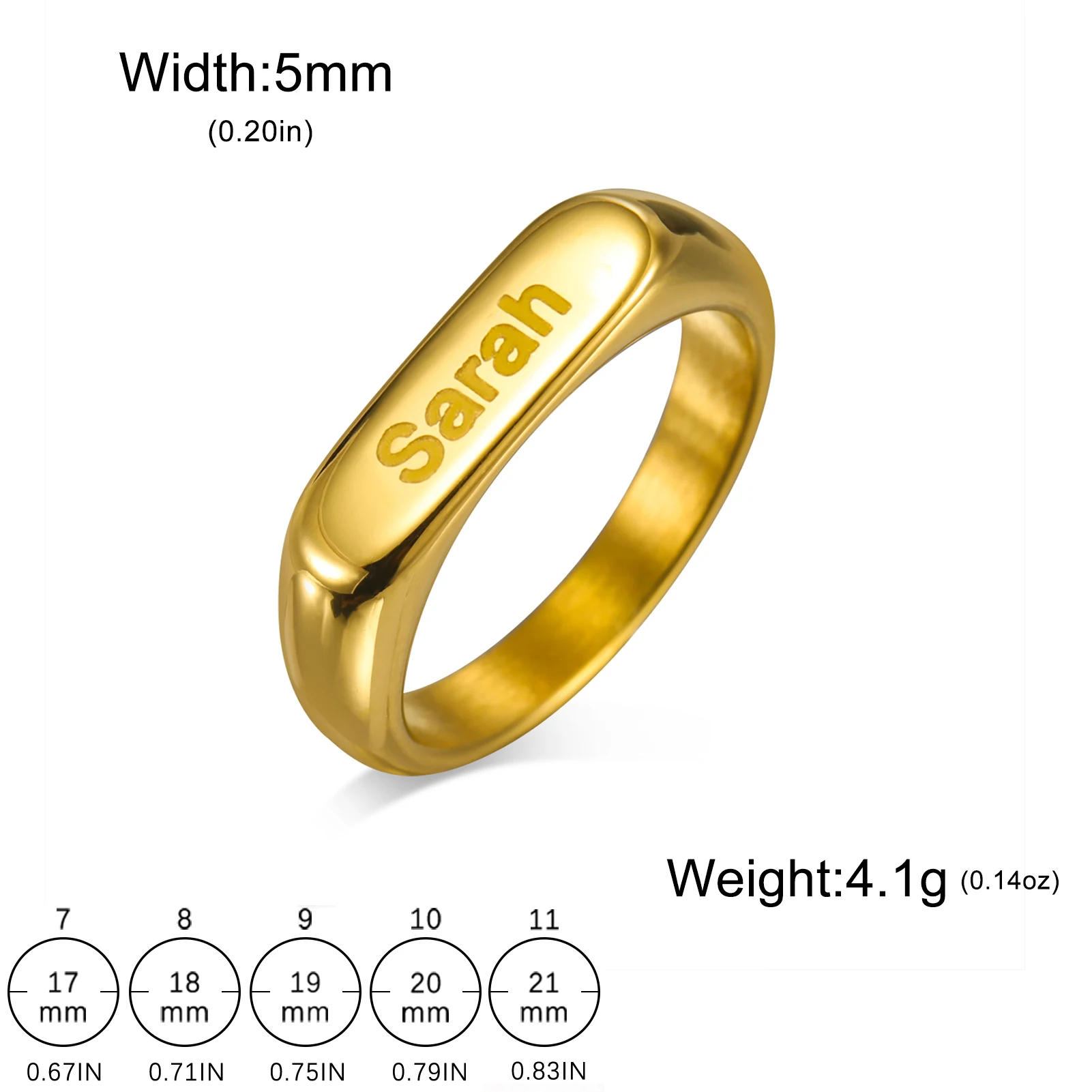 Engraved Name Ring Women Men Stainless Steel Jewelry Personalized Name Rings Custom Couple Anniversary Wedding Christmas Gifts - Image 3