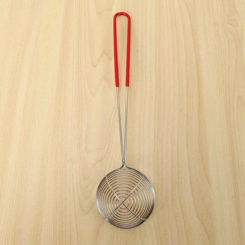ملعقة مصفاة عنكبوتية من الفولاذ المقاوم للصدأ ، مقشدة سلكية صغيرة ، مصفاة للوعاء الساخن ، تورتيليني وكرة اللحم ، 16 ، جديدة