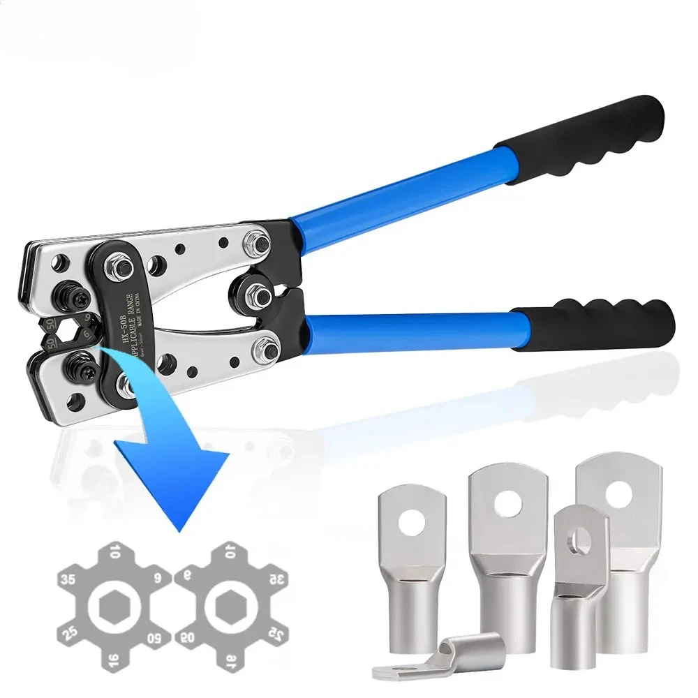 

Клещи для обжима HX-50B для медных кольцевых наконечников, инструмент для обжима проводов под пайку