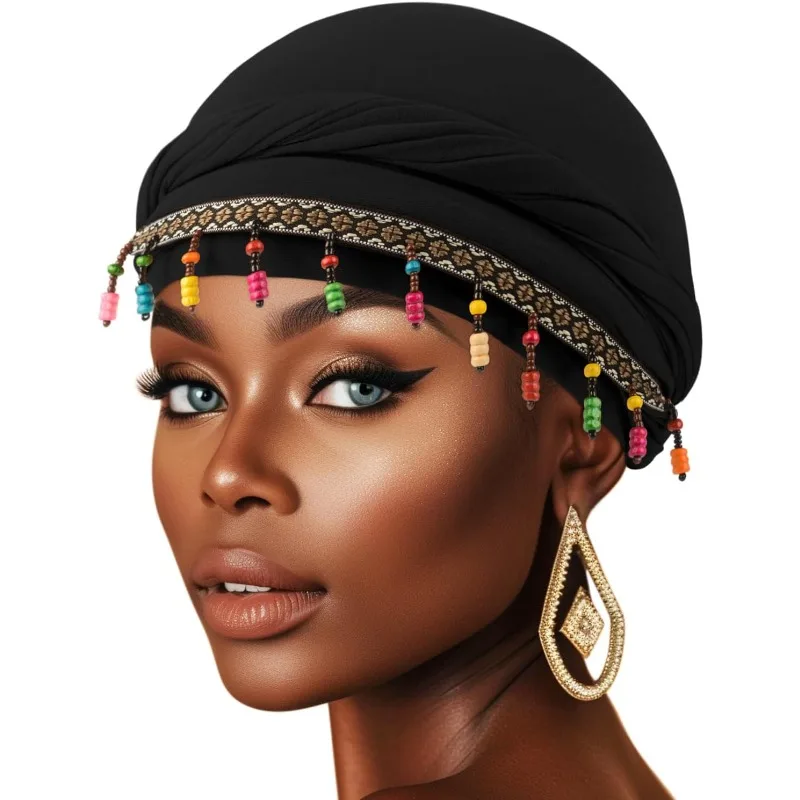 

Turban for Women,Silk Satin Lined Pre-Tied Head Wraps Hair Head Fashion Skull Cap for Cancer