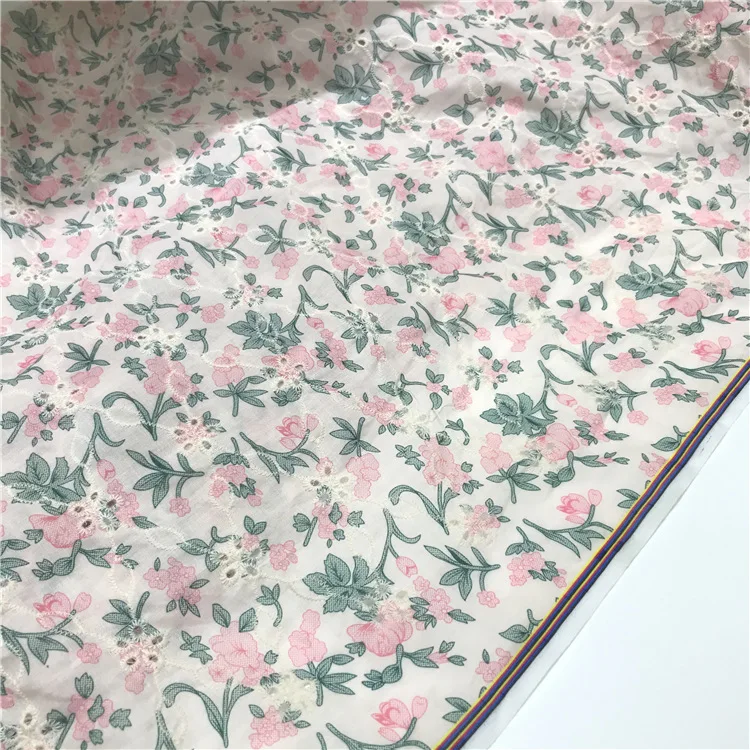 French fashion cotton fabric with perforated embroidery, high-quality African DIY clothing, lace fabric, fabric sewing