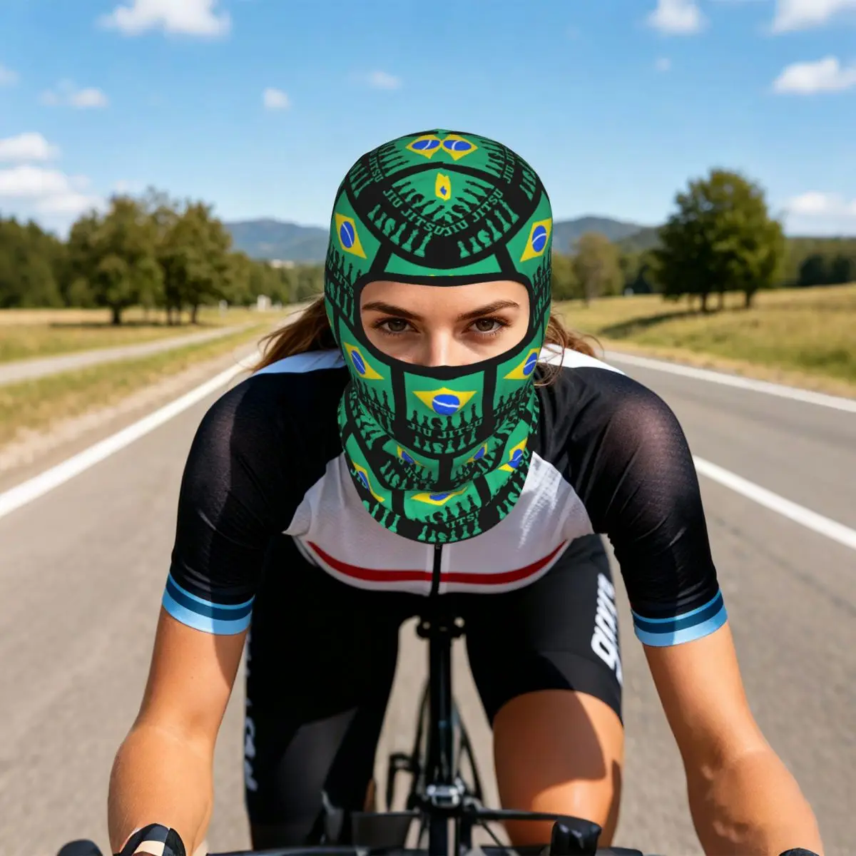 Brazilian Jiu Jitsu Flag Jiu Jitsu Chess Thin Balaclava Full Face Mask Sun Protection Neck Gaiter For Motorcycle Cycling Fishing