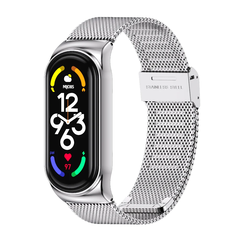 Mi Band 8 Strap for Mi Band 9 for Xiaomi Mi Band 7 6 5 4 3 Metal Bracelet Wristband for Mi Band Strap Miband NFC Global Version