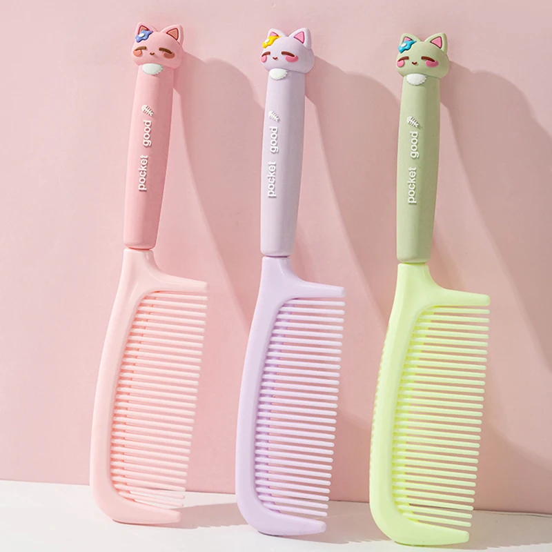 Peigne Portable en Silicone Souple de Dessin Animé, Brosses à Cheveux Mignonnes, Brosse de Coiffure pour Bol, Voyage