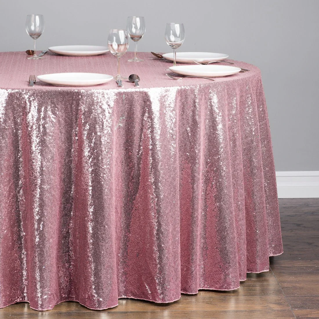 Sequin Tablecloth Glitter Shiny Round Table Cloth Rose Gold Silver Tablecloth for Wedding Party Birthday Home Banquet Decoration