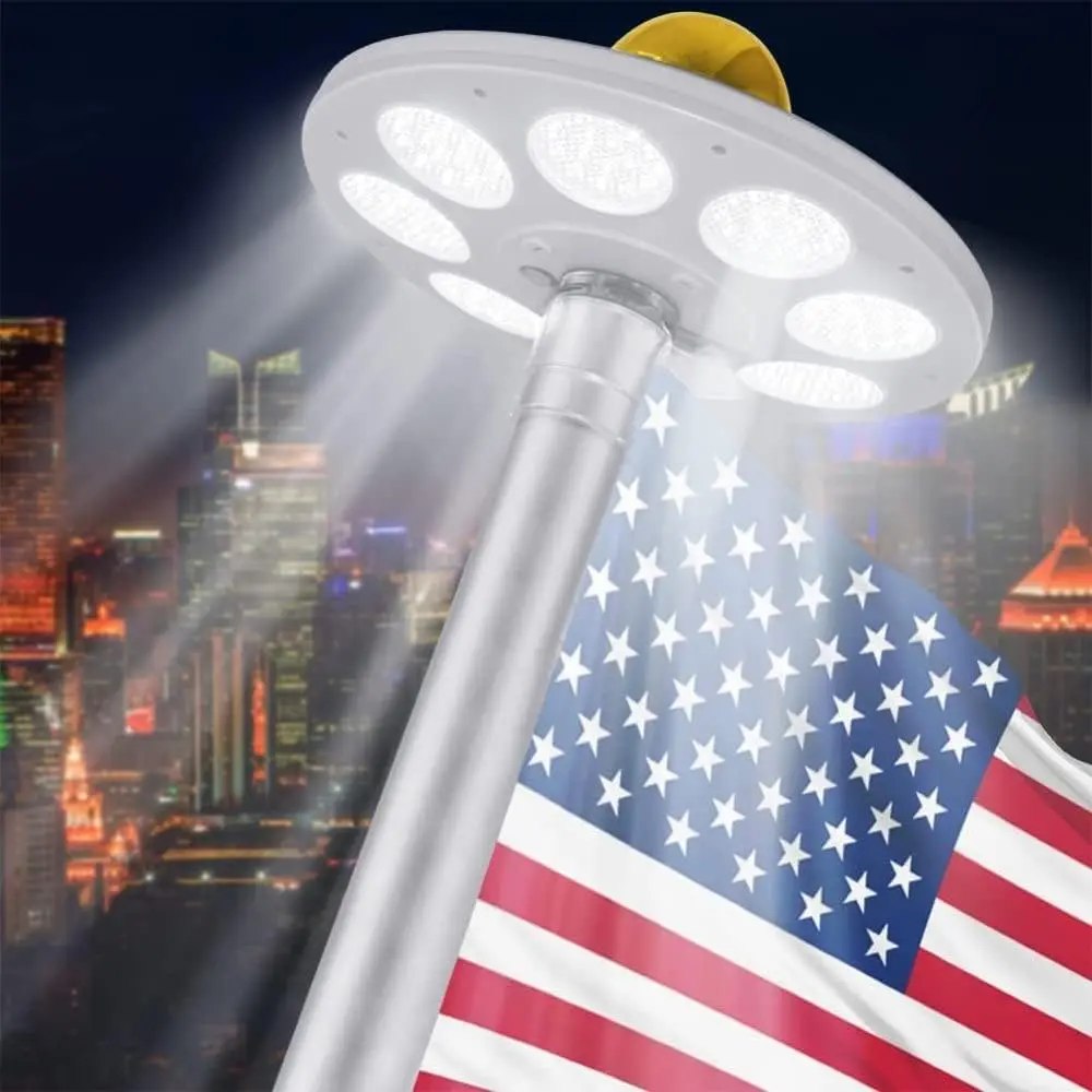 Solar Flag Pole Light,136 LEDs Flagpole Light, Flap Pole Lights for 15-30FT Outside,Auto On/Off Energy Saving Dusk to Dawn