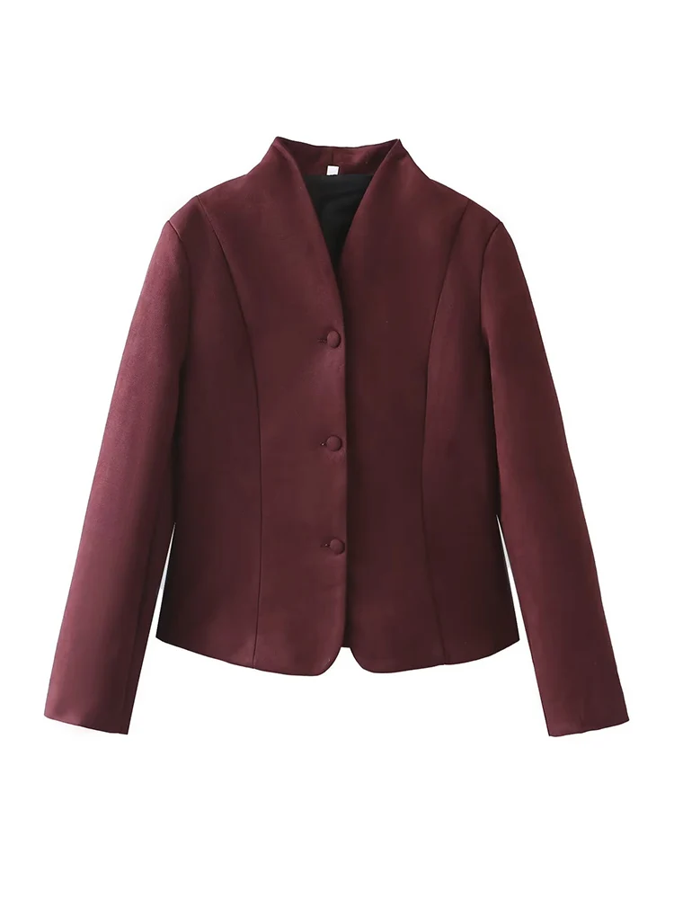 Nuova giacca alla moda da donna in stile europeo, versatile ed elegante, con colletto rialzato e maniche lunghe slim fit.