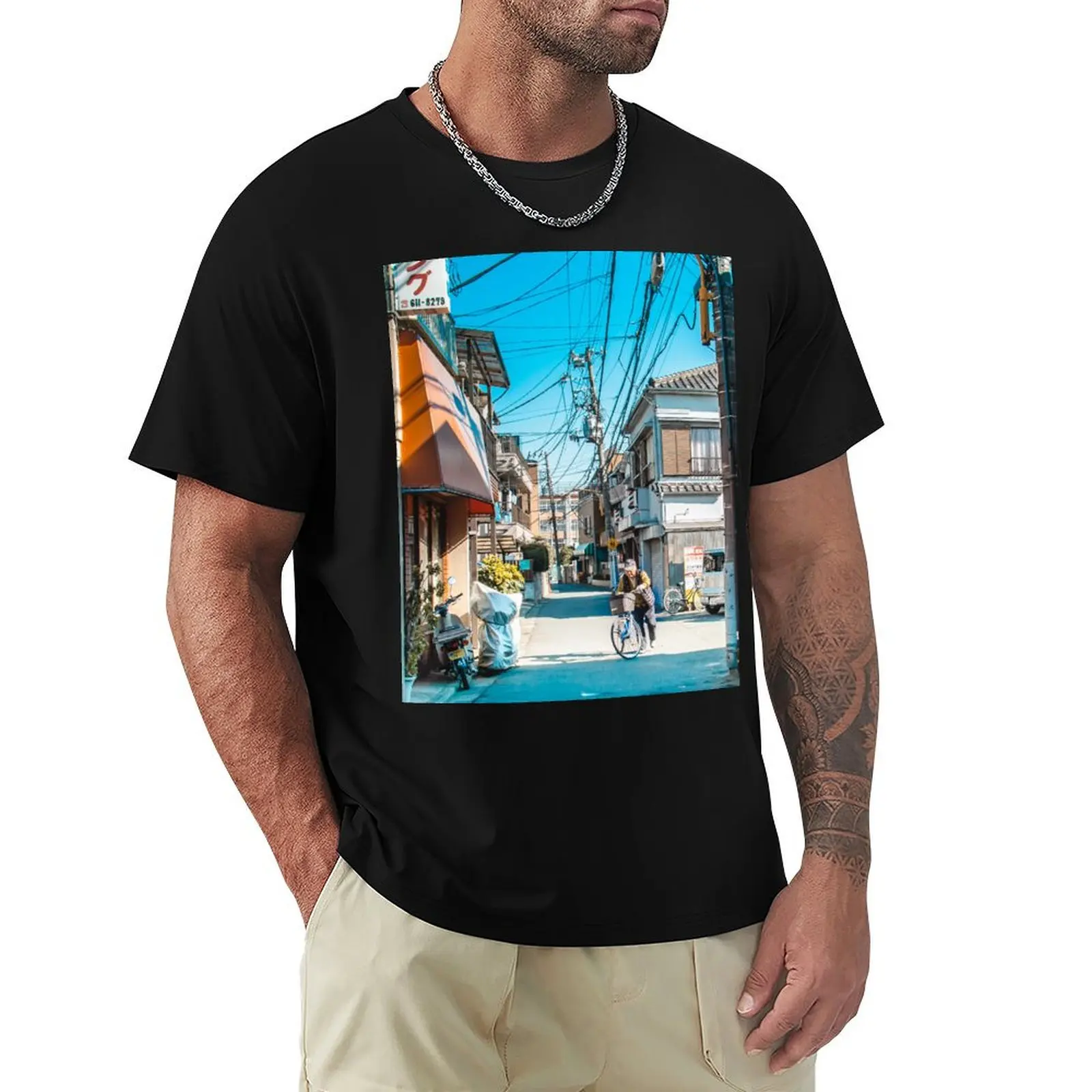 

Anime Tokyo Streets T-Shirt man t shirt aesthetic clothes oversized graphic tee blue archive graphic tees men