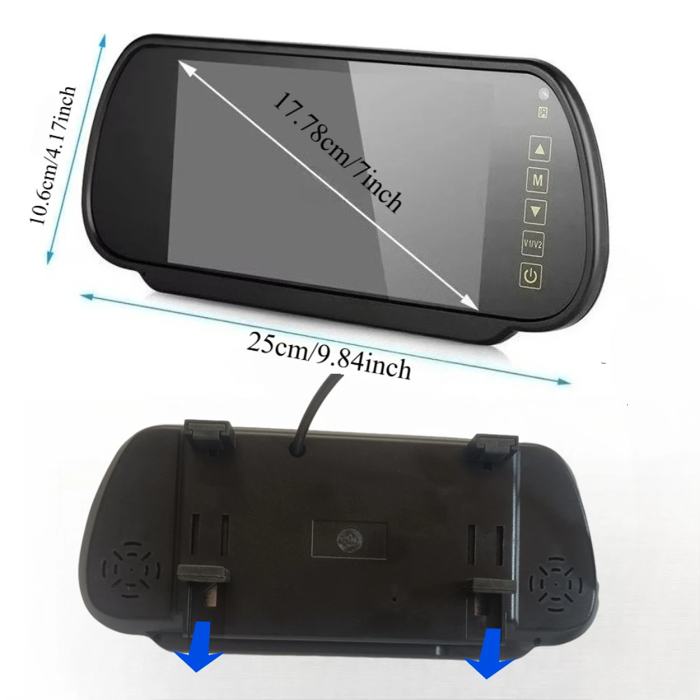 7-Inch Reversing Monitor,  Car Rear-View Display, CVBS Compatible, Universal & Easy Installation, Parking Assist,
