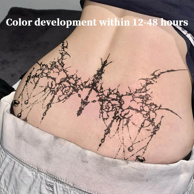 Gothic Thorn Chain Cross Herbal Juice Tattoo Sticker Fake Temporary Tattoos New Toys for the Best Adolescents Tatoo Cheap Goods