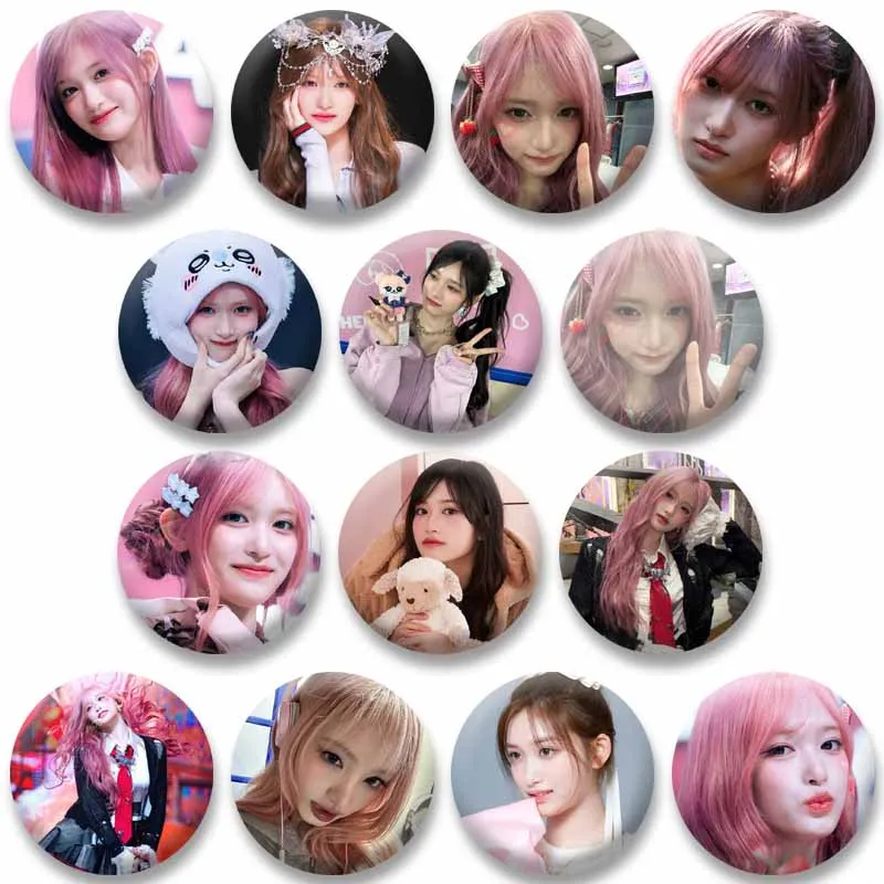 

Cute Girl Singer Leeseo Round Brooch Custom Music Coin Badges Jewelry Accessories DIY Clothes Backpack Pins Fans Souvenir Gifts