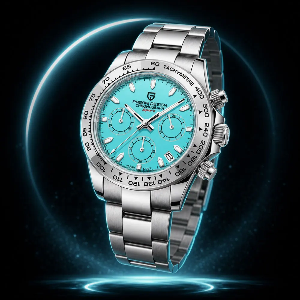 PAGANI DESIGN New Men Watch Top Brand VK63 Chronograph 40mm Quartz Watches Stainless Steel Waterproof Clock Gift Wristwatch Mens