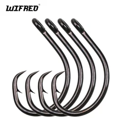 Wifreo 10pcs High Carbon Steel Inline Circle Hook Wide Gap Live Bait Hook Saltwater Fishing Hook For Bass Catfish Snapper Marlin