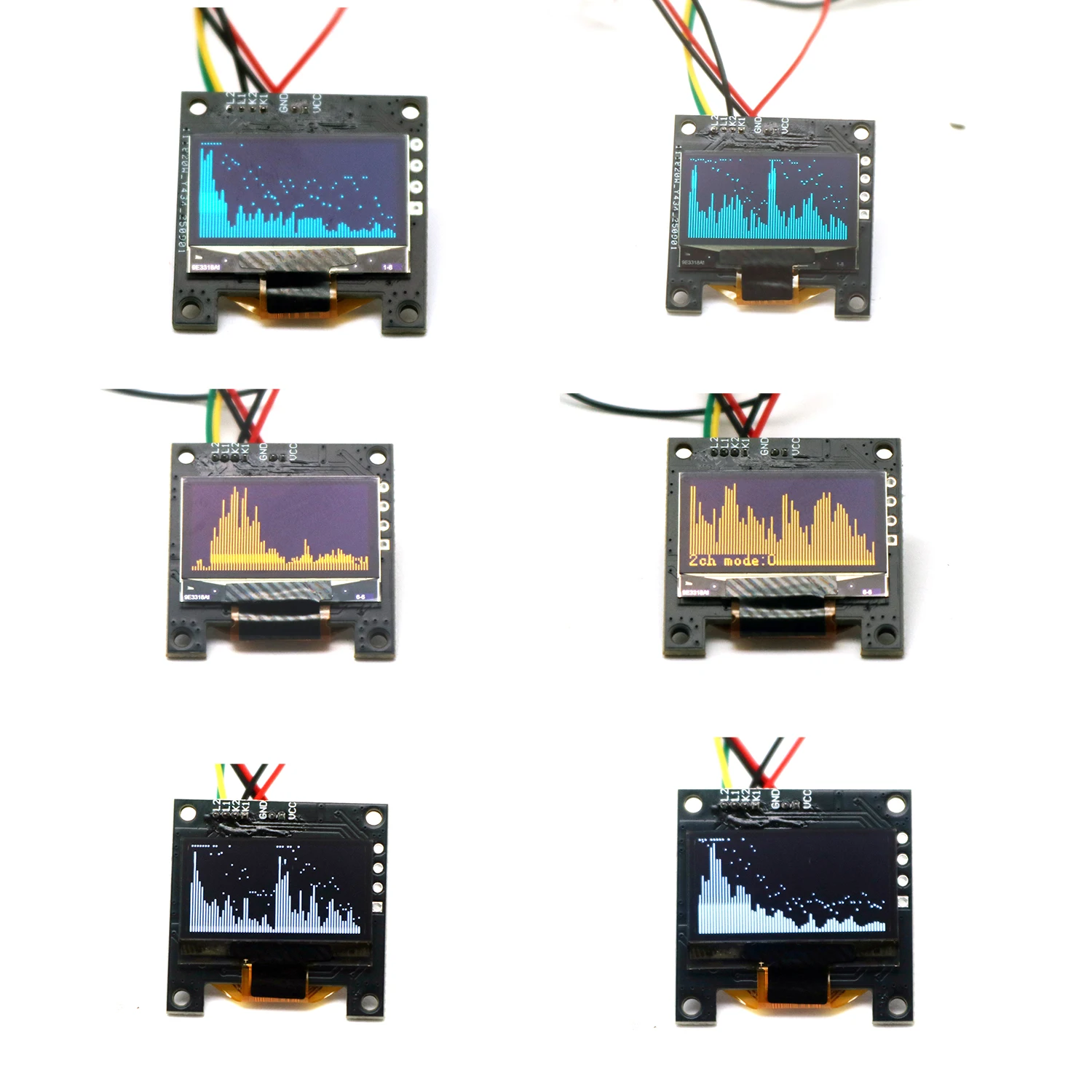 0.96" OLED Music Spectrum Display Analyzer Stereo Audio Atmosphere Light Power Amplifier Level Indicator Rhythm Lamp VU Module
