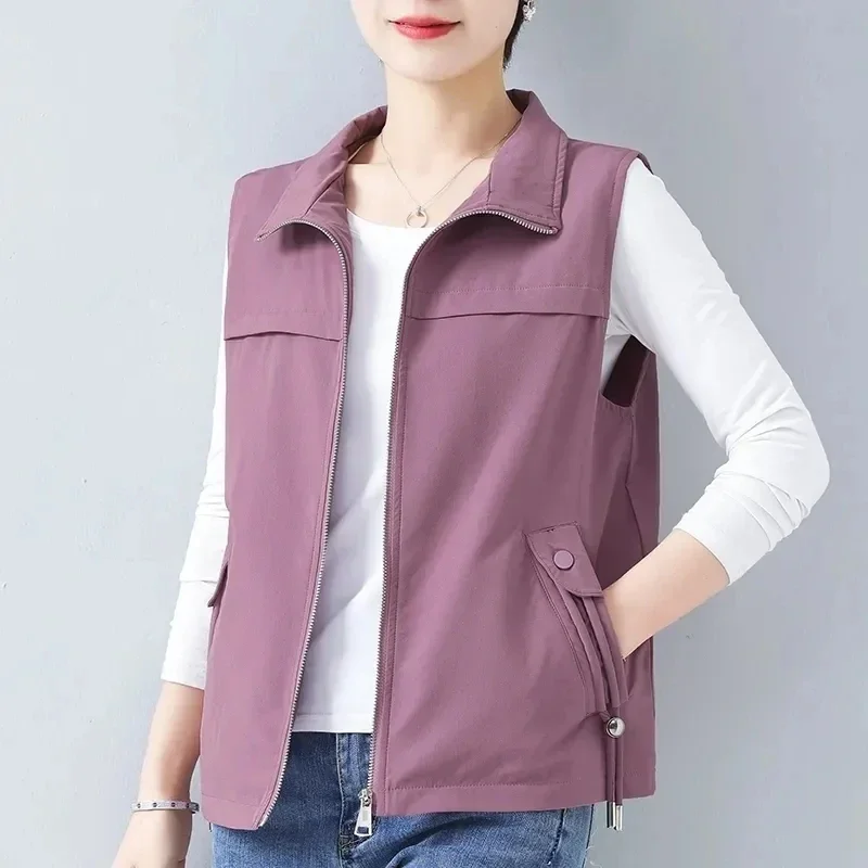 Colete feminino casaco primavera outono sem mangas parecer fino senhoras colete jaqueta versão coreana versátil senhora colete topos jj378