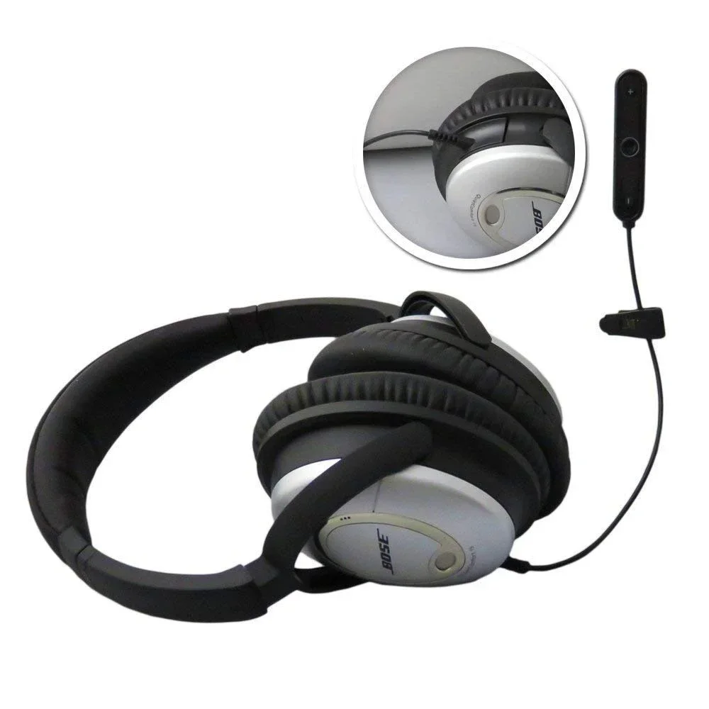 Adaptador de áudio estéreo sem fio, Bluetooth 5.0, receptor mãos livres para Bose QuietComfort 15 2 QC15 QC2 auscultadores