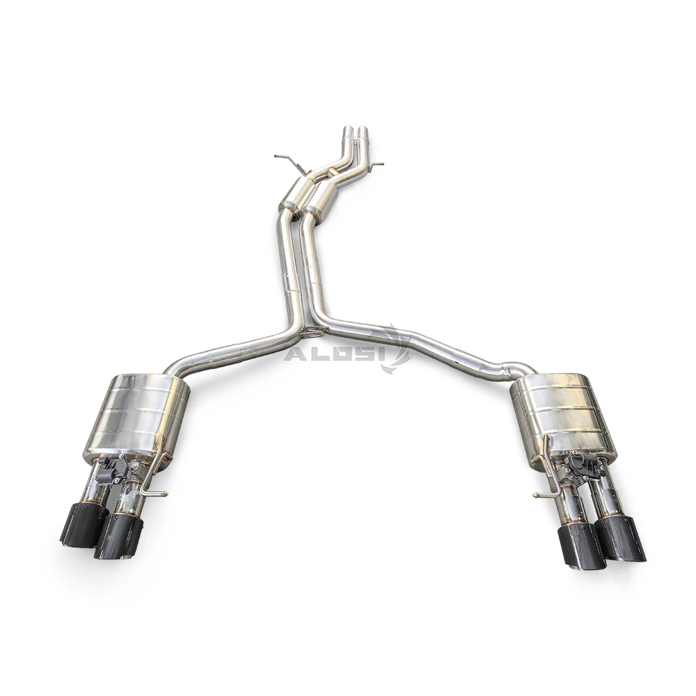 Valve Exhaust for S5 3.0T 2009-2015 High Performance Exhaust with Valve Control for Four Outlet Pointed Exhaust