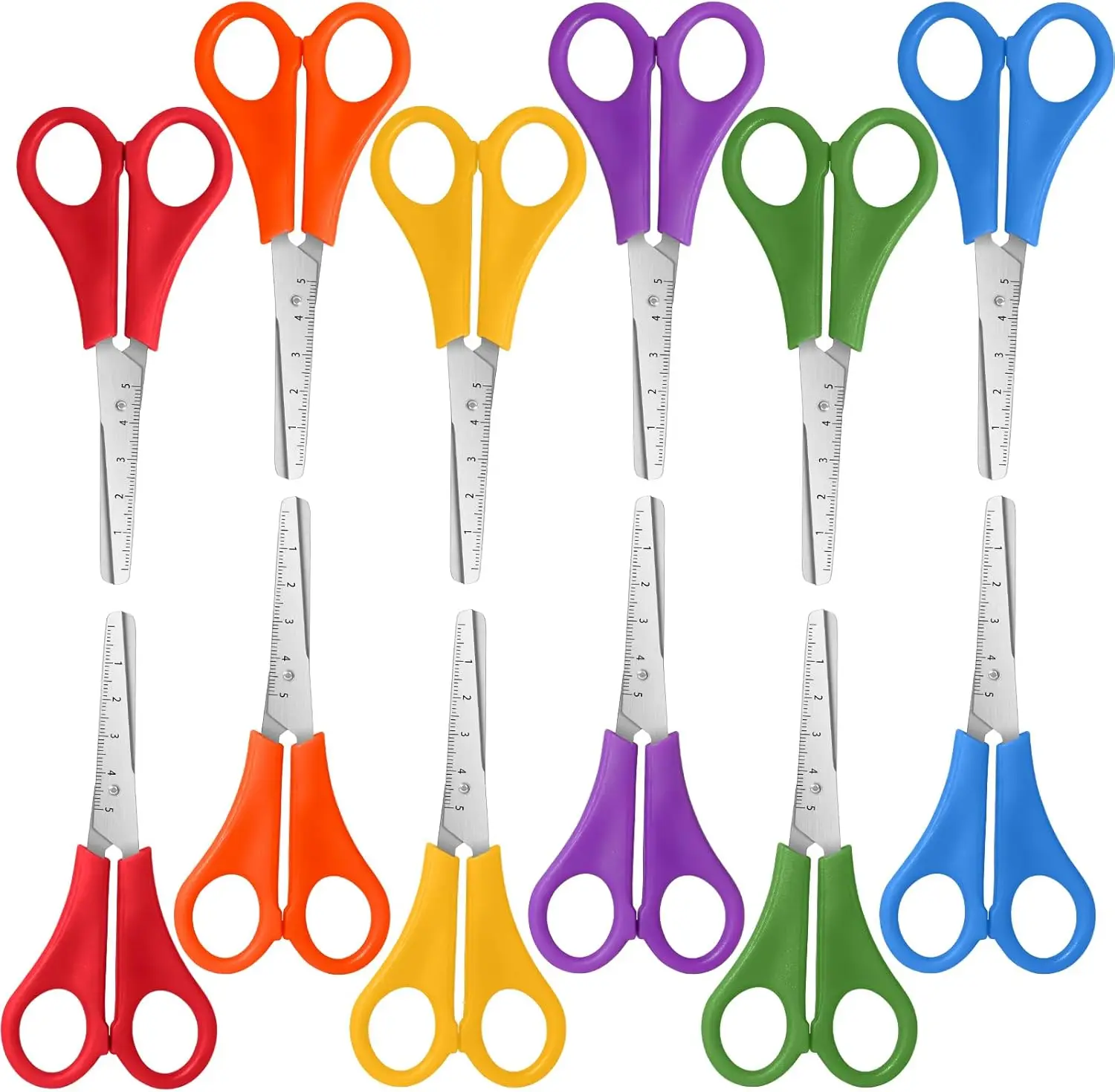 Kids Scissors Bulk Set Pack, 5" Kid Scissors for School Supplies, Kids Safety Scissors Art Craft Supplies, Small Scissors set