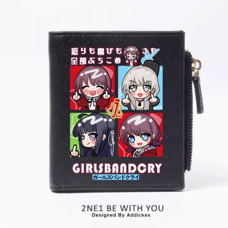 Anime GIRLS BAND CRY  Zipper Fashion Wallets PU Purse Card Holder Money Bag Gift B1559 Cosplay