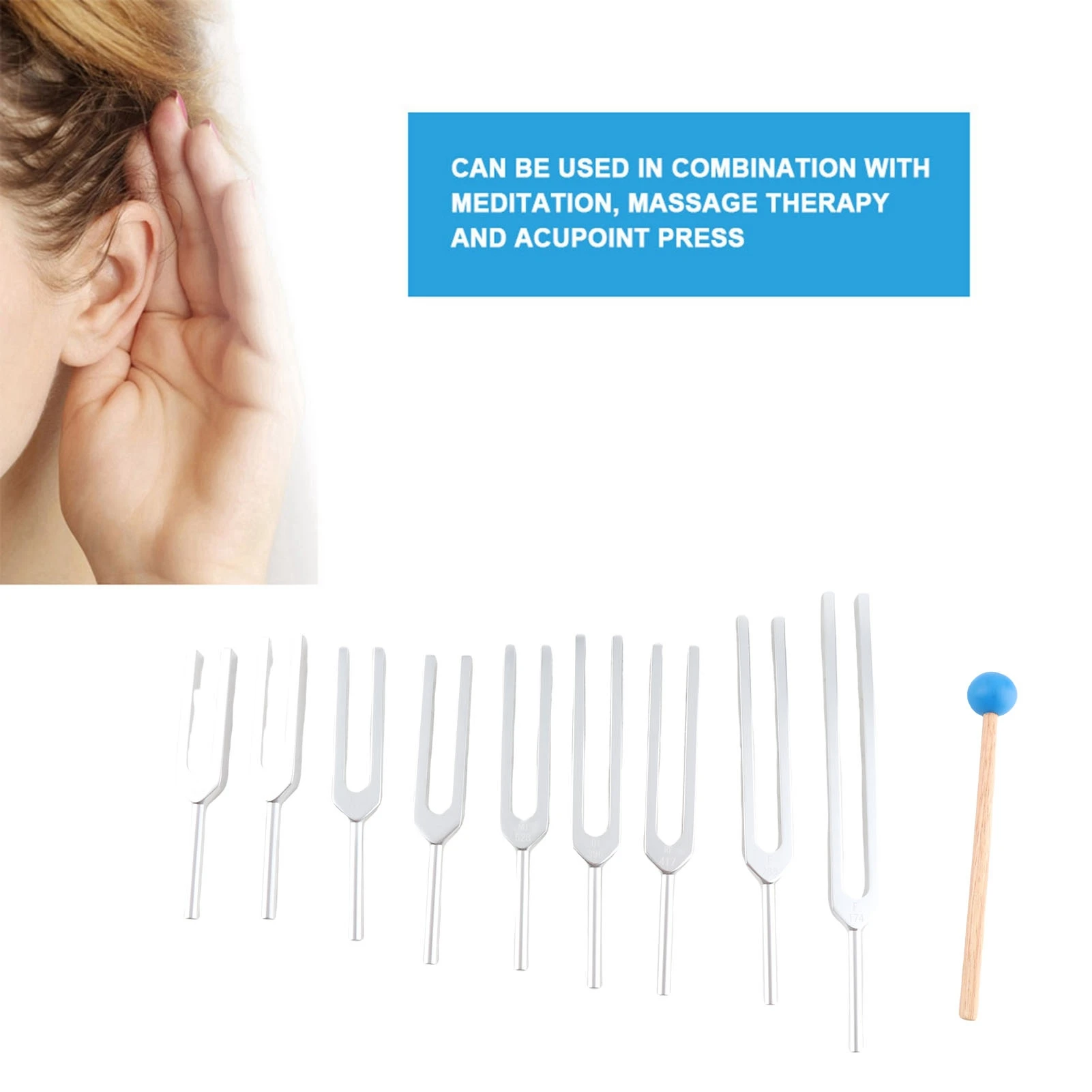 

174/ 285/ 396/ 417/ 528/ 639/ 741/ 852/ 963HZ Tuning Fork Sound Healing Tool Set Sound Healing Tuning Fork Tuning Fork