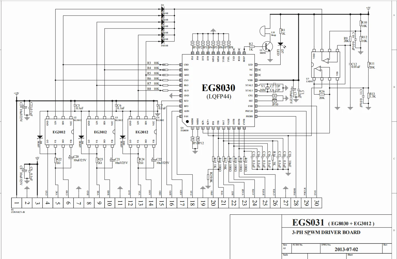 EGS031  EGS032 Three-phase Pure Sine Wave  Inverter Drive Board EG8030 Test board UPS EPS