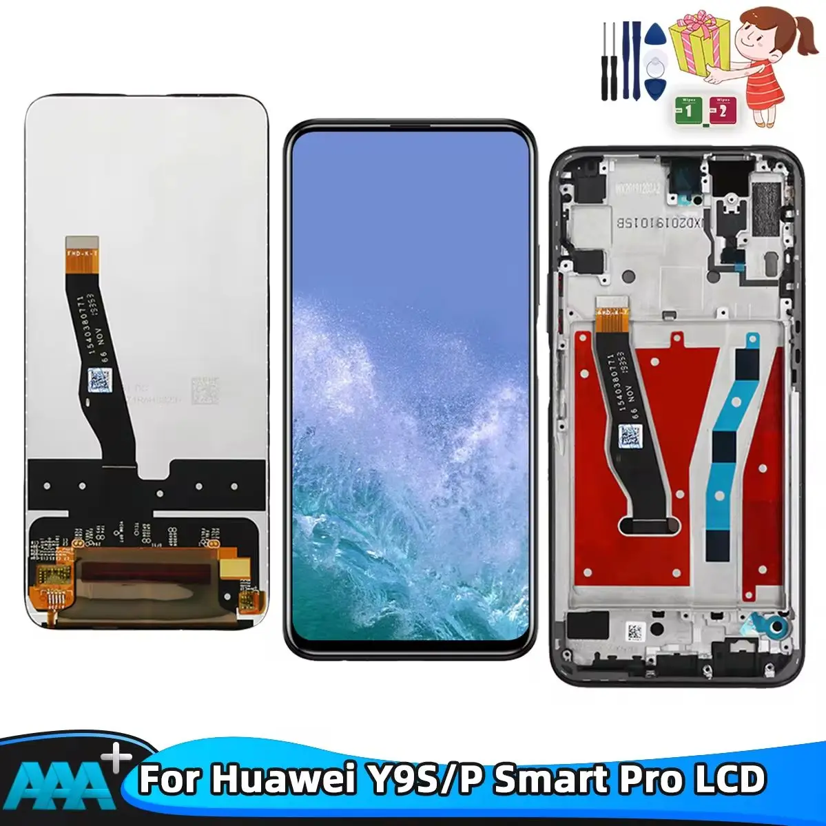 6.59 Inch For Huawei Y9S Y9 s / P Smart Pro 2019 LCD Display STK-LX1 Touch Screen Digitizer Assembly Parts With frame 100% Test