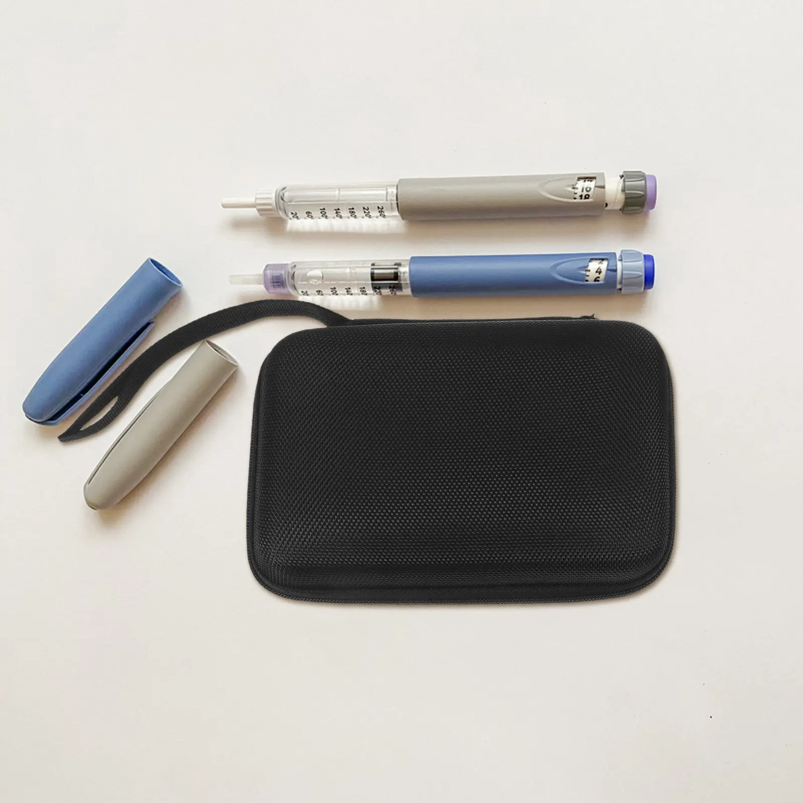 2Pcs Blood Glucose Meter Storage Bag Portable Hard Shell Eva Case Zippered Travel Organizer Small Electronics Earphone