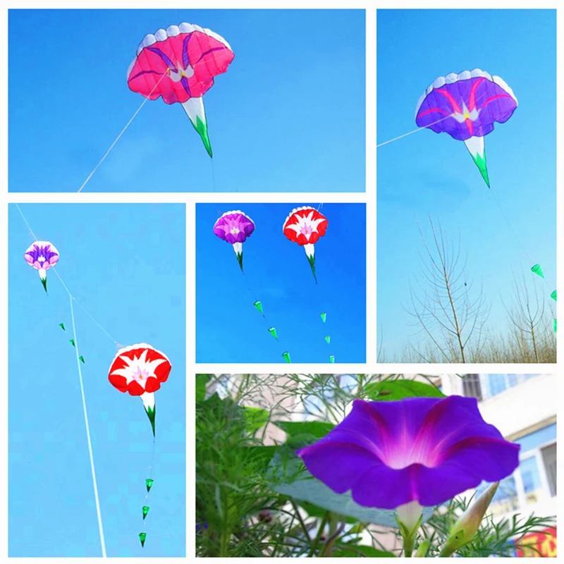 free shipping large soft kites Morning Glory kite nylon fabric go fly a kite for kids grey reel silk kite Windsurfing toy sports