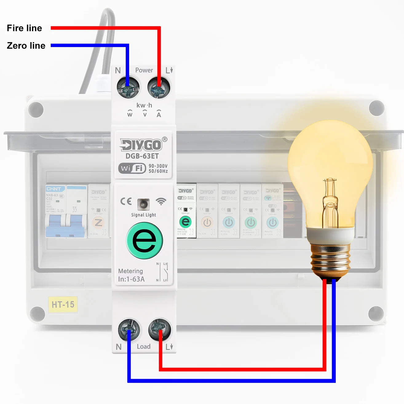 

Ewelink 63A 1P+N 110-220V WiFi Smart Switch Circuit Breaker MCB Energy Meter Kwh Metering Timer Relay Control For Smart Home