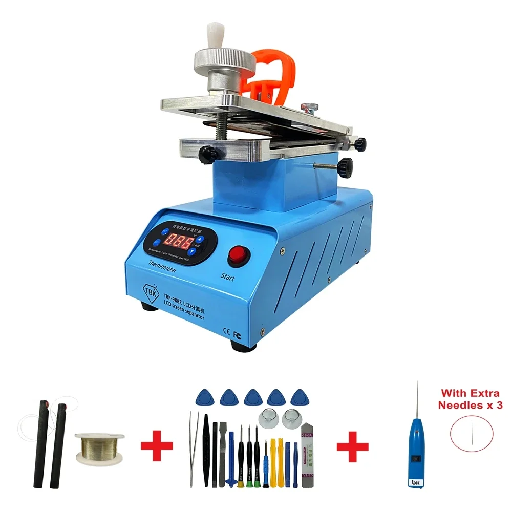 TBK 988C Built-in Double Vacuum Pumps Flat Edge LCD Touch Screen Rotary Separator Machine for Max 7 Inches