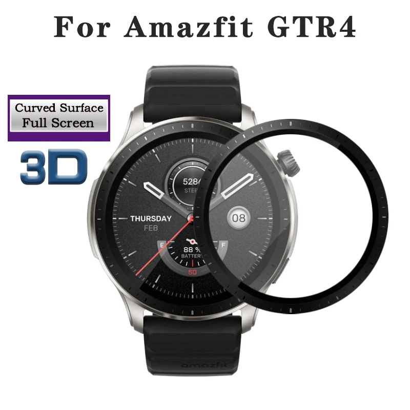 3D Curved Soft PMMA Composite Protective For Amazfit GTR4 GTR 4 Smartwatch Full Cover Screen Protector Film Not Glass