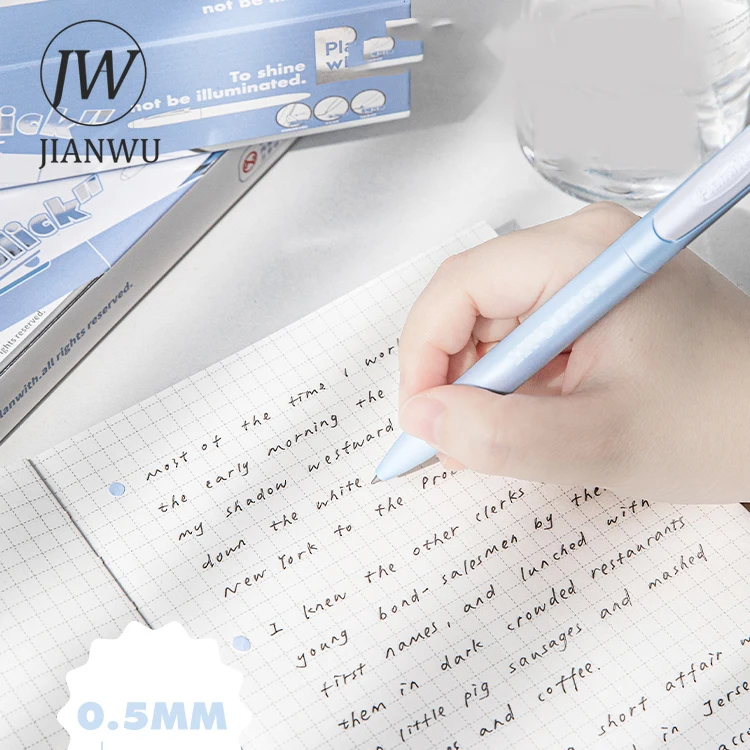 JIANWU  Multifunctional Press Erasable Gel Pen 0.5mm Black Write Smoothly Creative DIY Student Supplies Stationery