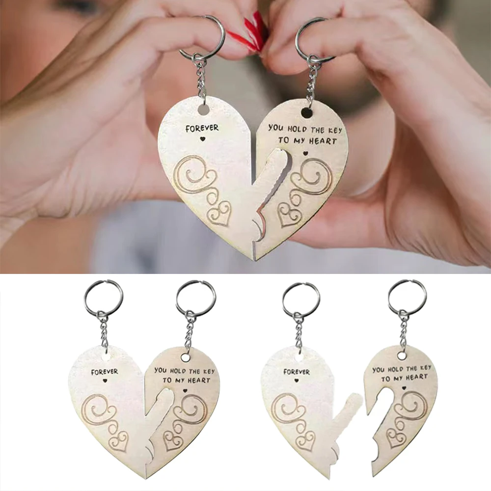 Funny Wooden Lovers Keychain Spliceable Pendant Home Decoration Wedding Gifts Toys Hens Bachelorette Party Accessories Key Rings