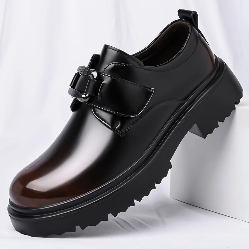 Plus Size 38-47 Comfortable Thick Bottom Black Soft Leather Shoes Mens Formal Dress Shoes 2026 Business Decent Office Footwear