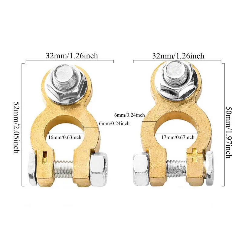車のバッテリー端子クランプ,真ちゅう製の電源ノブコネクタ,バッテリー端子プロテクター,2つのモーター,絶縁