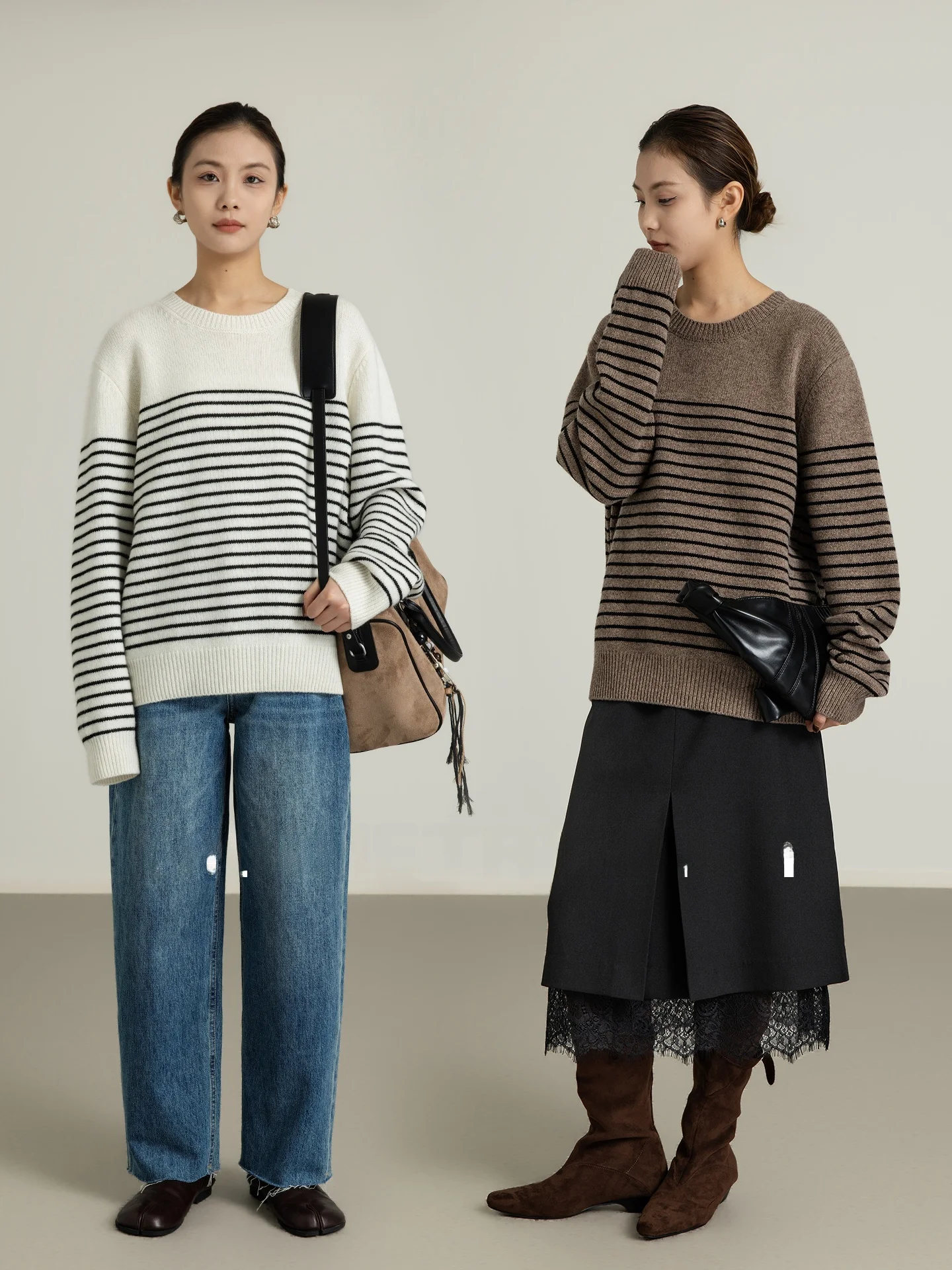 

Slimming Geometric Pattern Women's Knitted Woolen round Ne Pullover Soft Comfortable Long Sve Casual Faion Top