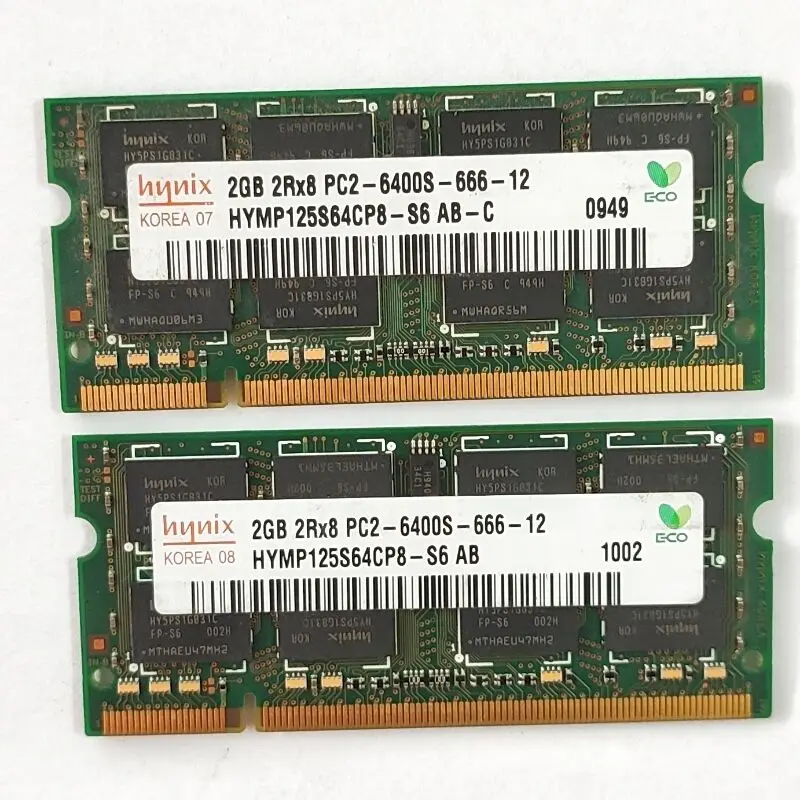 DDR2ラム2ギガバイト800のノートパソコンのメモリDDR2 2ギガバイト2RX8 PC2-6400s-666-12 sodimm 1.8v