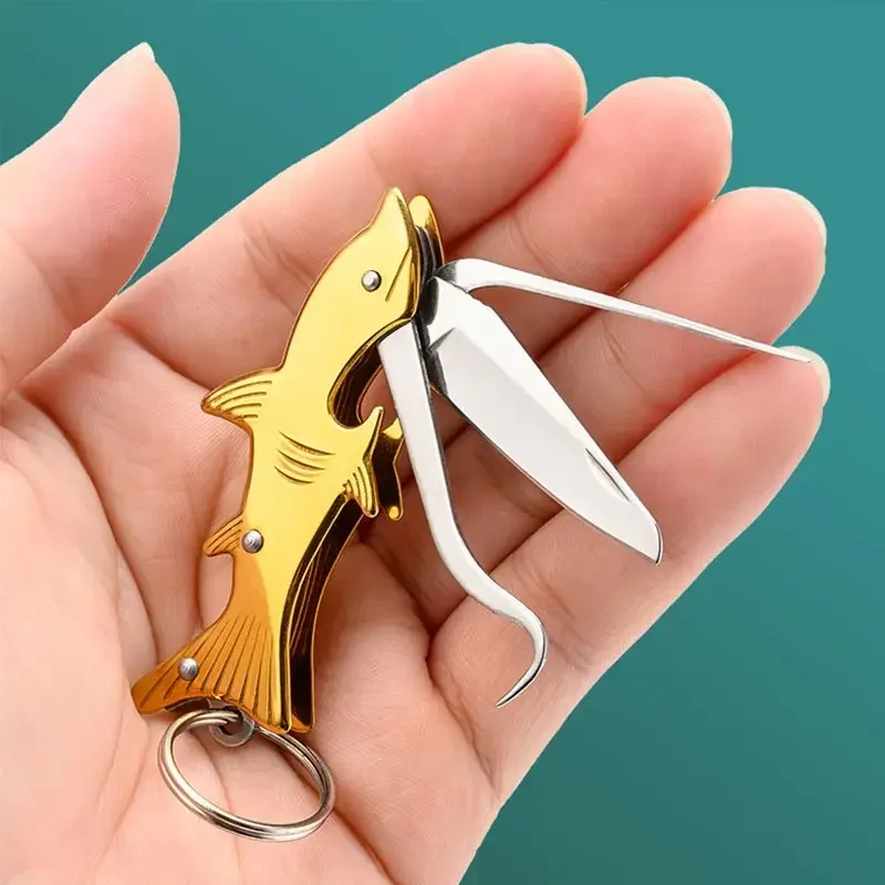 Stainless Steel Toothpick Beer Opener Multifunctional Mini Folding Fruit Knife Gift Self-defense Tool Putdoor Portable Gadgets