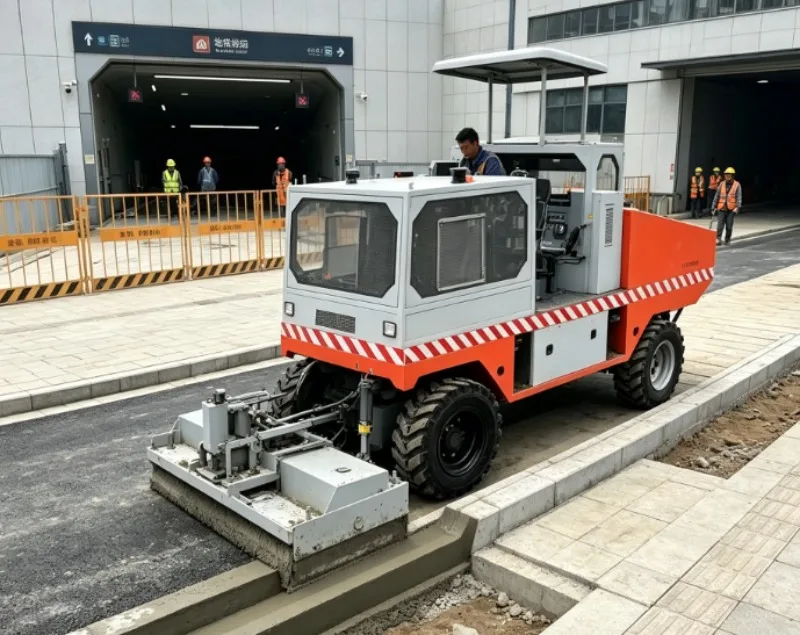 Track-Mounted Variable Frequency Curb Paver, Dual Auto Steering Concrete Machine For Bridge And Road Curb Continuous Paving