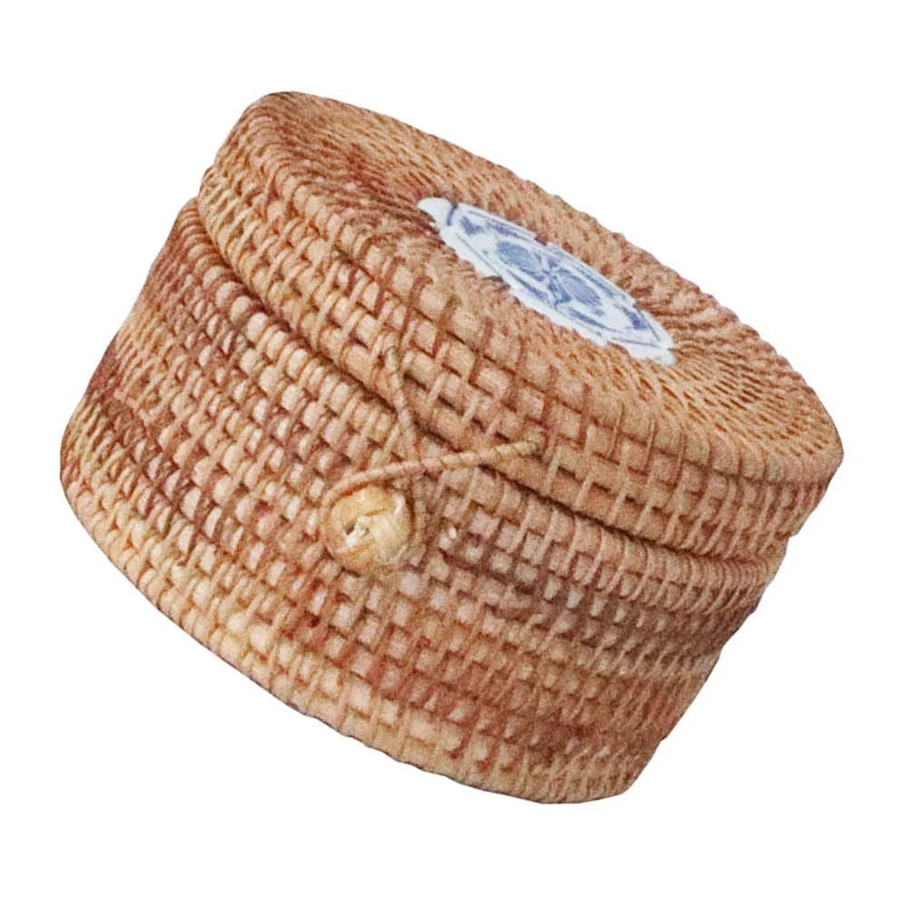 

Rattan Tea Storage Box Wicker Baskets with Lid Containers Imitation Decorative Boxes for Bags Wooden Organizing Teas