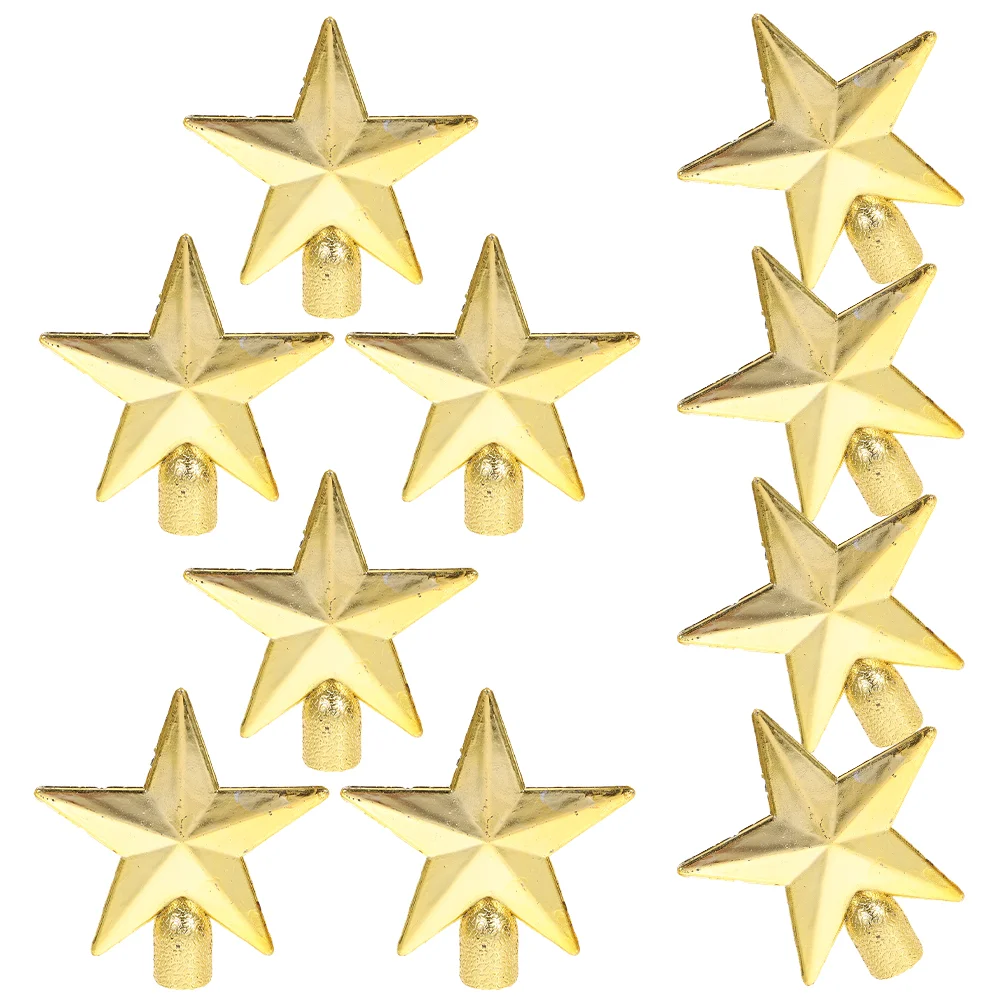 

10 Pcs Mini Christmas Tree Top Star 6cm Gold Xmas nament Decorations Festive Holiday Tabletop Tree Toppers Party Supplies