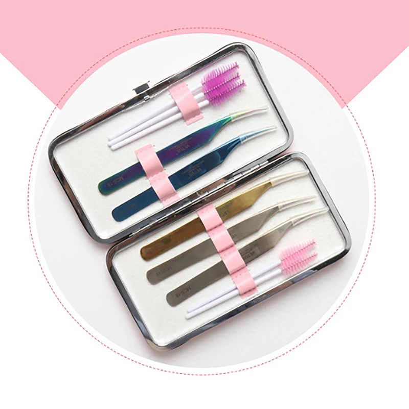 1Pc Portable Eyelash Tweezers Tool Kit Beauty Tool Organiser PU Leather Eyelash Extensions Storage Case