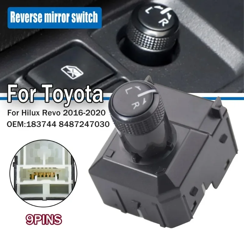 Left Hand For Toyota Hilux Revo 2015 2016 2017 -2020 Adjustment Rearview Mirror Switch Side View Button Knob 183744 183712